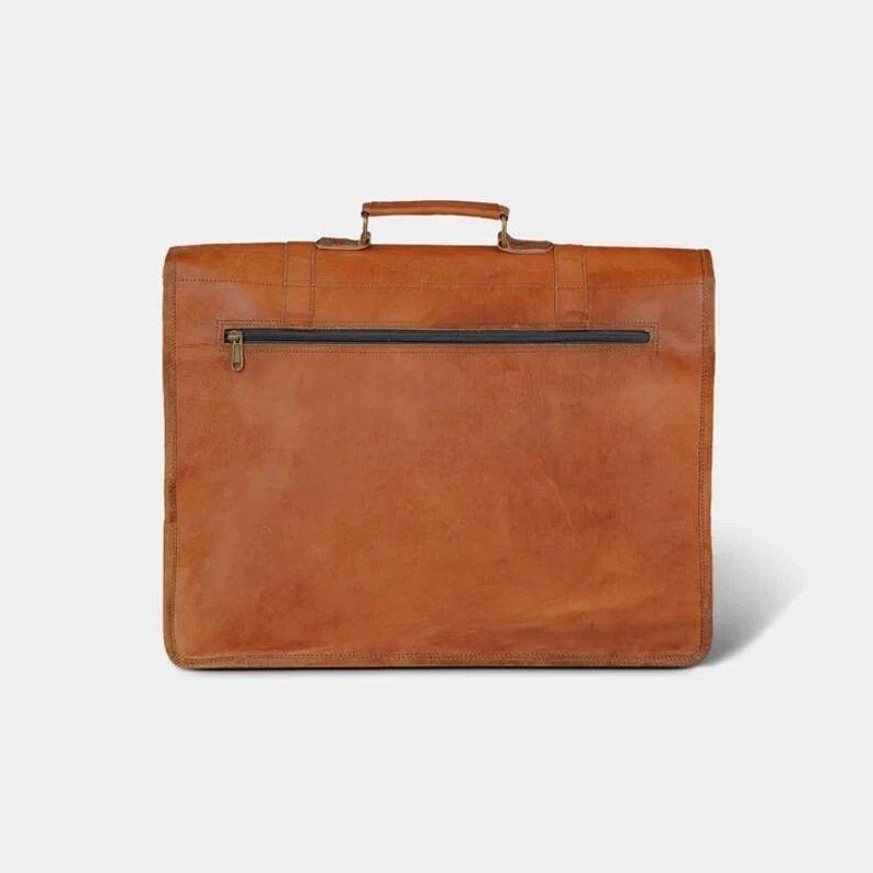 Genuine Vintage Brown Leather Messenger Bag Shoulder Laptop Bag Briefcase
