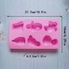 Cute Pacifier Baby Stroller Small Foot Shape Silicone Mold Cake Jelly Diy Chocolate Candy Soap Candle Mold Party Supplies