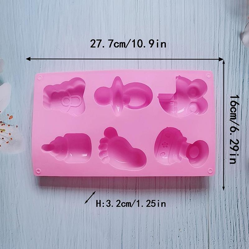 Cute Pacifier Baby Stroller Small Foot Shape Silicone Mold Cake Jelly Diy Chocolate Candy Soap Candle Mold Party Supplies
