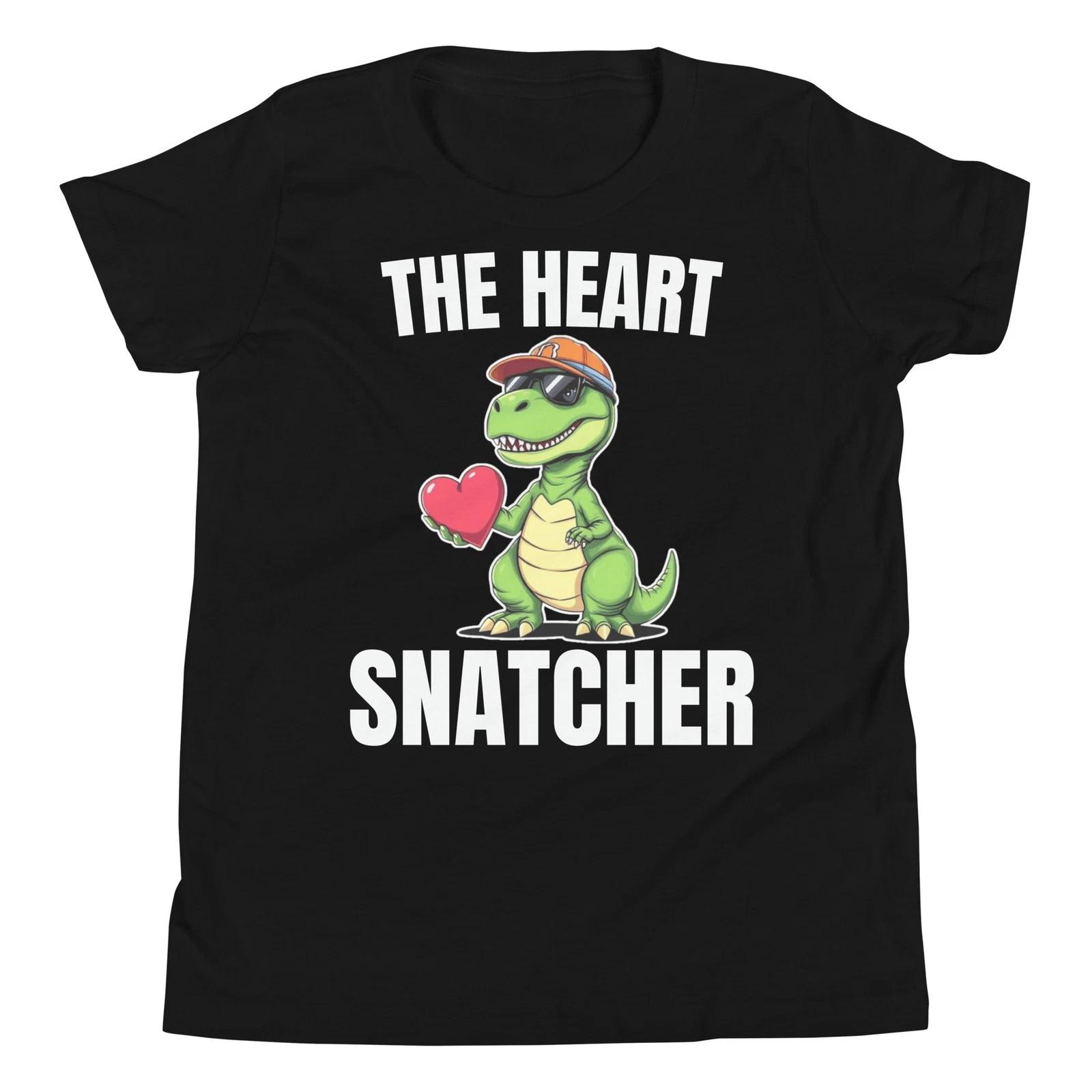 

The Heart Snatcher Funny Valentines Day T-rex Dinosaur Youth T-Shirt 110