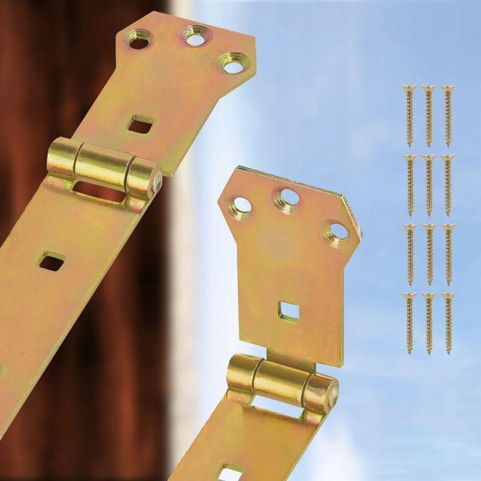 Lot of 2 KOTARBAU Door Hinges T-Hinges, Powder-coated, Stainless, Yellow, 250 Mm
