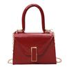 Temperament Fashion Casual Women's 2025 New Summer Texture Solid Color Chain One Shoulder Crossbody Portable Small Square Bag