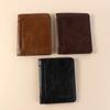 Urban Recreational Style 2 Fold Wallets Solid Color Male Leather Purse Anti-theft Cash Bag  Men