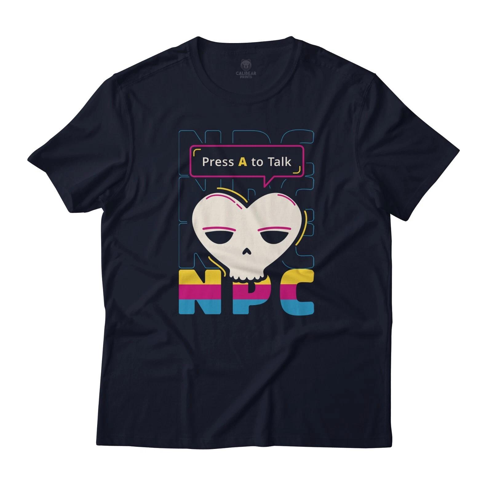 

Press A To Talk NPC Gaming Art Graphic T-T-Shirt Unisex Lightweight Cotton L
