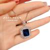 Premium High Carbon Diamond Blue Spinel Ring With Diamond Corundum Pendant With Cotton Emerald Diamond Ring Set For Women