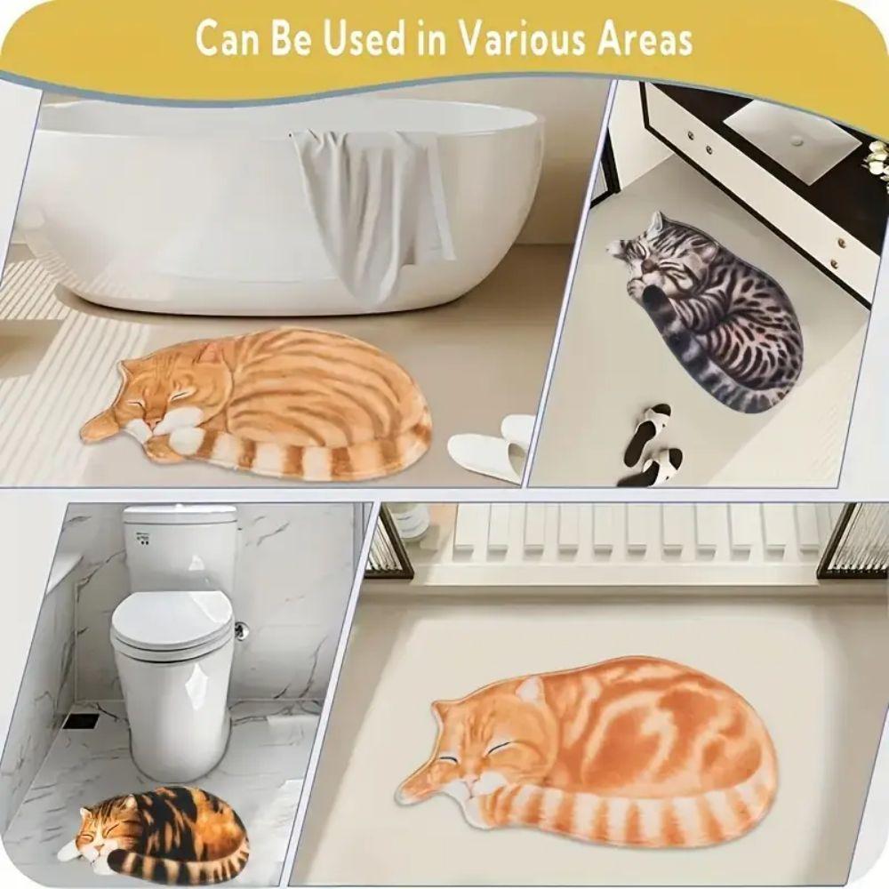 Cute Cat Fur Carpet Home Decoration, Soft And Dirt-Resistant, Bathroom Non-Slip Floor Mat , Kitchen Quick-Drying Rug