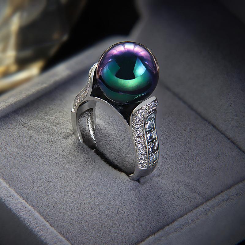 

Fashion Australia Mother-of-Pearl Women s Ring 925 Silver Creative Accessory Adjustable Ring Party Wedding Bridal Gift білий