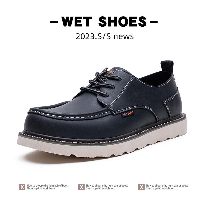 Extra Large Size Men's Shoes Spring and Autumn 2025 New Retro Tooling Shoes American Outdoor Casual Leather Shoes Big Head Martin Shoes