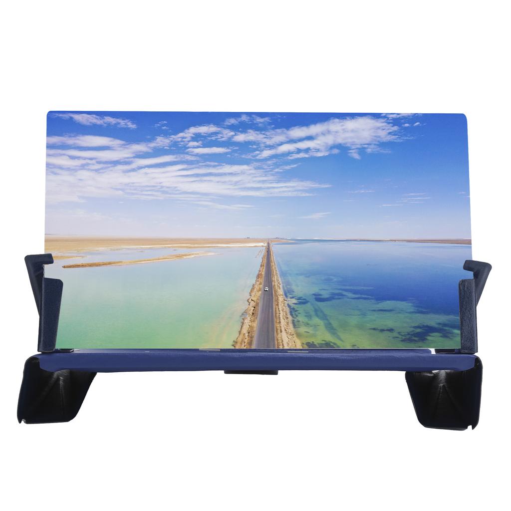 10inch 3D Magnifier Foldable MultiAngle Amplifier Mobile Phone Stand Screen Projector(Bleu )