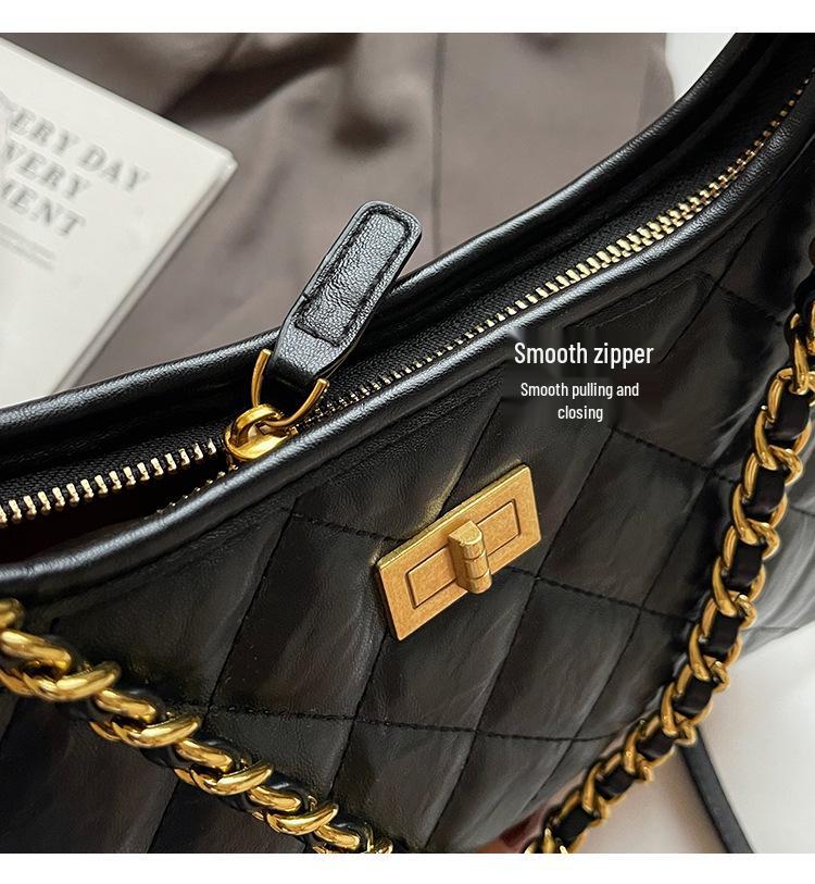 Elegant Diamond Pattern Luxury Chain Bag - Versatile and Fashionable Shoulder or Crossbody Handbag