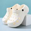 Hole shoes women's summer height increase versatile wear-resistant bag head drag wear non-smelly feet solid color light cool slippers