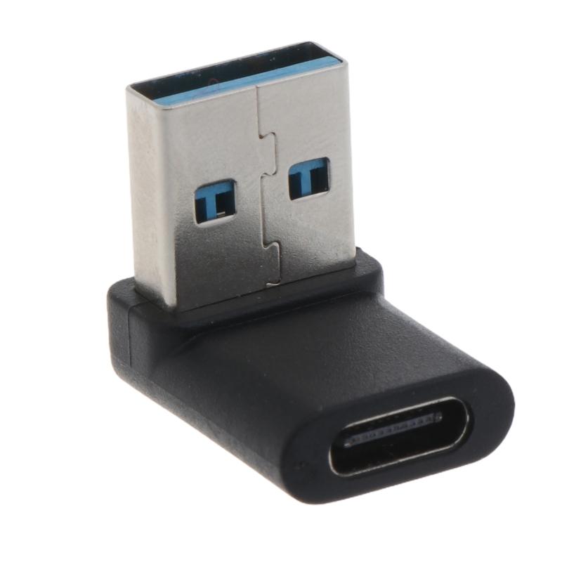 

Адаптер USB C (мама) - USB 3.0 (папа) с углом 90 градусов для кабеля-адаптера зарядного устройства для ноутбука, передача данных/зарядка 10 Гбит/с 1