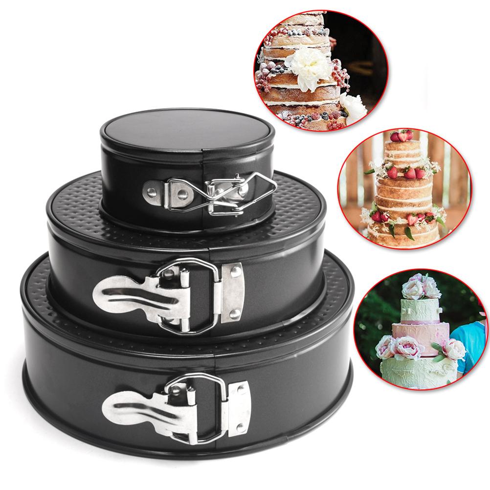 3Pcs Springform Cheesecake Pan Set Non Stick Leak Proof Cake Bakeware