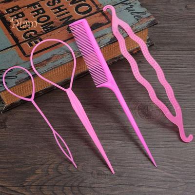 NO.INS Treccia Coda di cavallo Bun Maker Pettine Accessorio per parrucchiere fai-da-te Set per lo styling dei capelli Set per massaggio con pettine per capelli