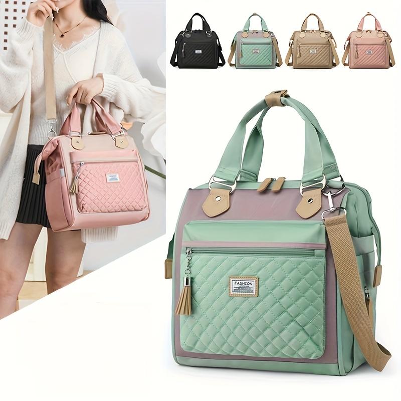 1Pc The Fashionable Large-Capacity Insulated Lunch Bag With Handle Is Suitable For Outdoor Camping Dining Without Touching Food