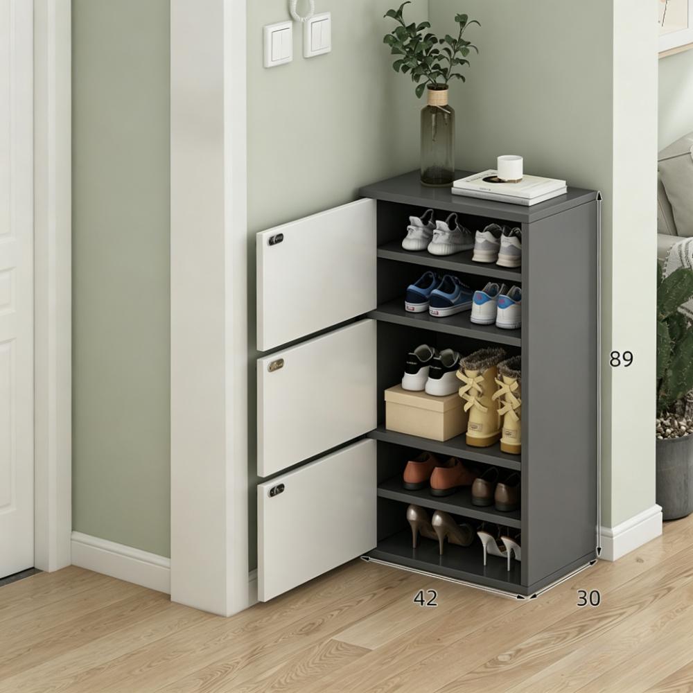 Large Capacity Narrow Home Shoe Rack Simple and Space Saving Entrance Cabinet Small Unit Corner Dust-proof Bucket Cabinet