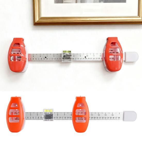 Measure Picture Frame Level Green Bubble Design Ergonomic Handle Double-Ended Handrail with Built-in High-Precision Metal Ruler