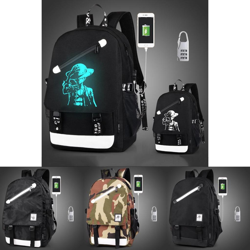 Cartoon Pattern Backpack With Usb Charging For Students And Daily Use