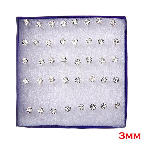 20 Paar/Set Damen Mädchen Strass Kristall Ohrstecker Ohrringe Gemischte Stile Runde Kleine Ohrringe Sets Party Schmuck Geschenk 2 3 4 5mm