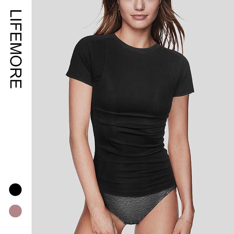 

Yoga Close-Fitting Dance Female Spring & Fall Long Sleeves Sports T-Shirt Mercerized black Short Sleeve T M