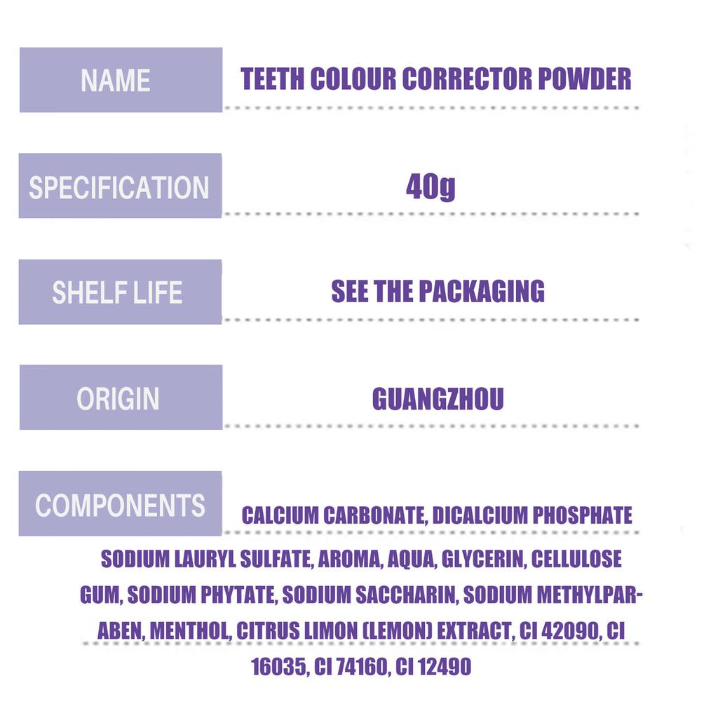 For Teeth Whitening Teeth Whitening Kits Teeth Color Corrector Toothpaste Teeth Stain Remover Color Corrector Purple Tooth Powder Teeth Whitener