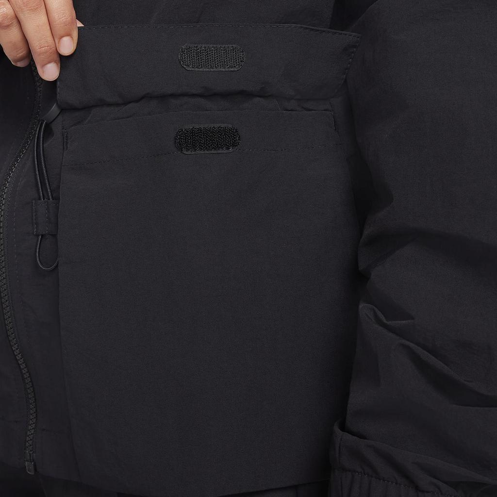 Nike Sportswear Woven Logo Hooded Casual Jacket Women Outerwear Black FN3669-010