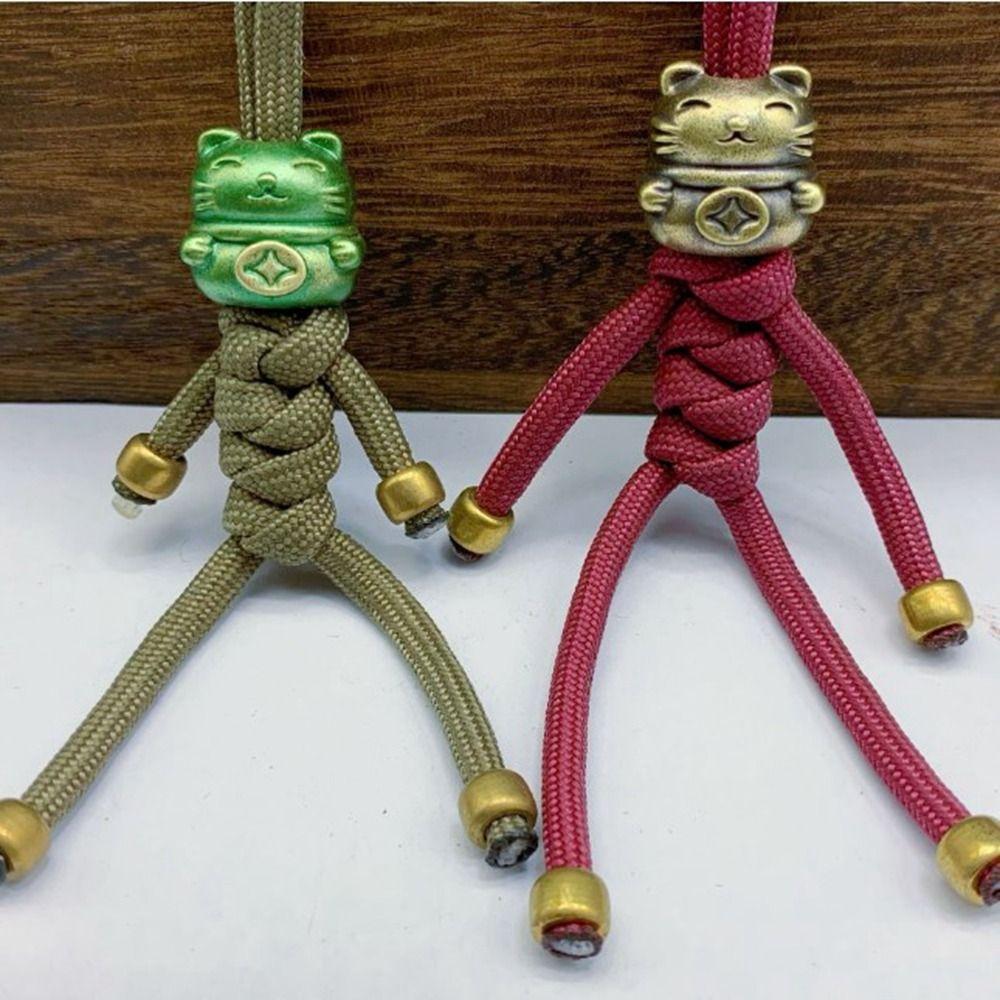 Handmade Sculpture Brass Bead Charms DIY Jewelry Accessories Animal Paracord Bead Bracelet Lanyard Pendant EDC Outdoor Tool