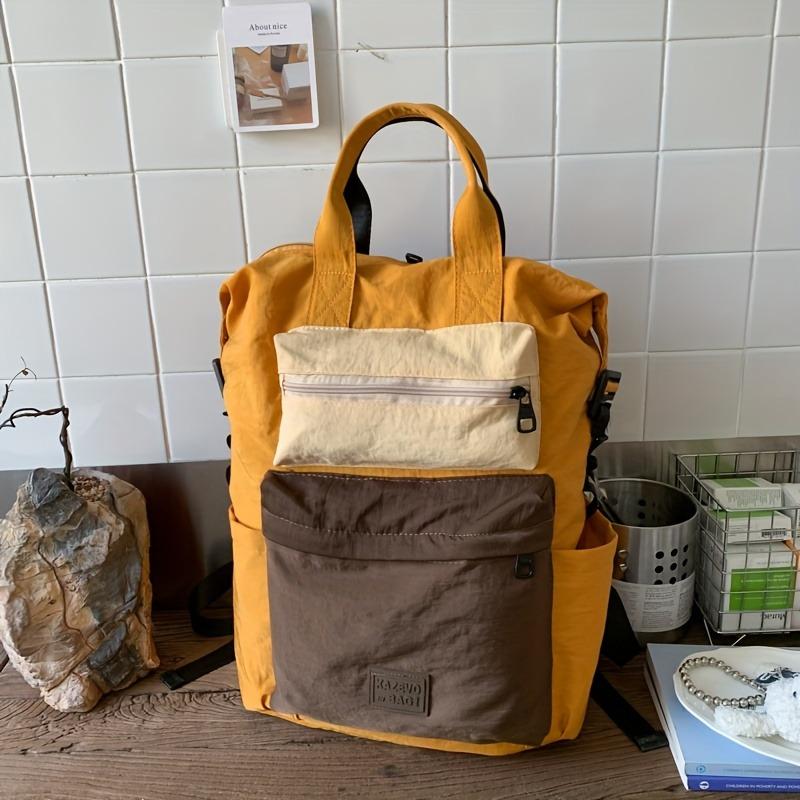Women's Color Matching Casual Backpack Computer Bag