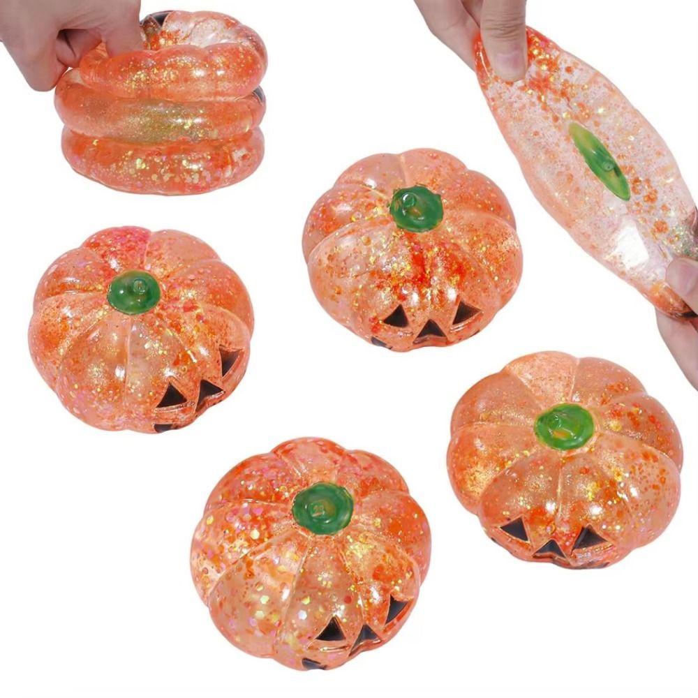 Soft Halloween Shiny Fidget Toy Slow Rebound Pumpkin Shaped Squishy Toy  Relax Toys