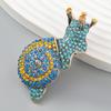 SKEDS Women Men Fashion Luxury Full Crystal Snail Brooches Jewelry Exquisite Shiny Boutique Creative Pins Buckle For Lady Party