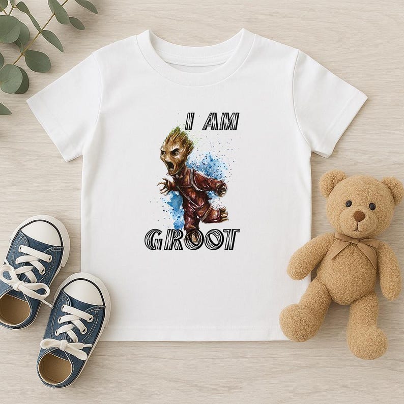 I AM GROOT Kids T-Shirt: Fun Cartoon Graphic Tee 110