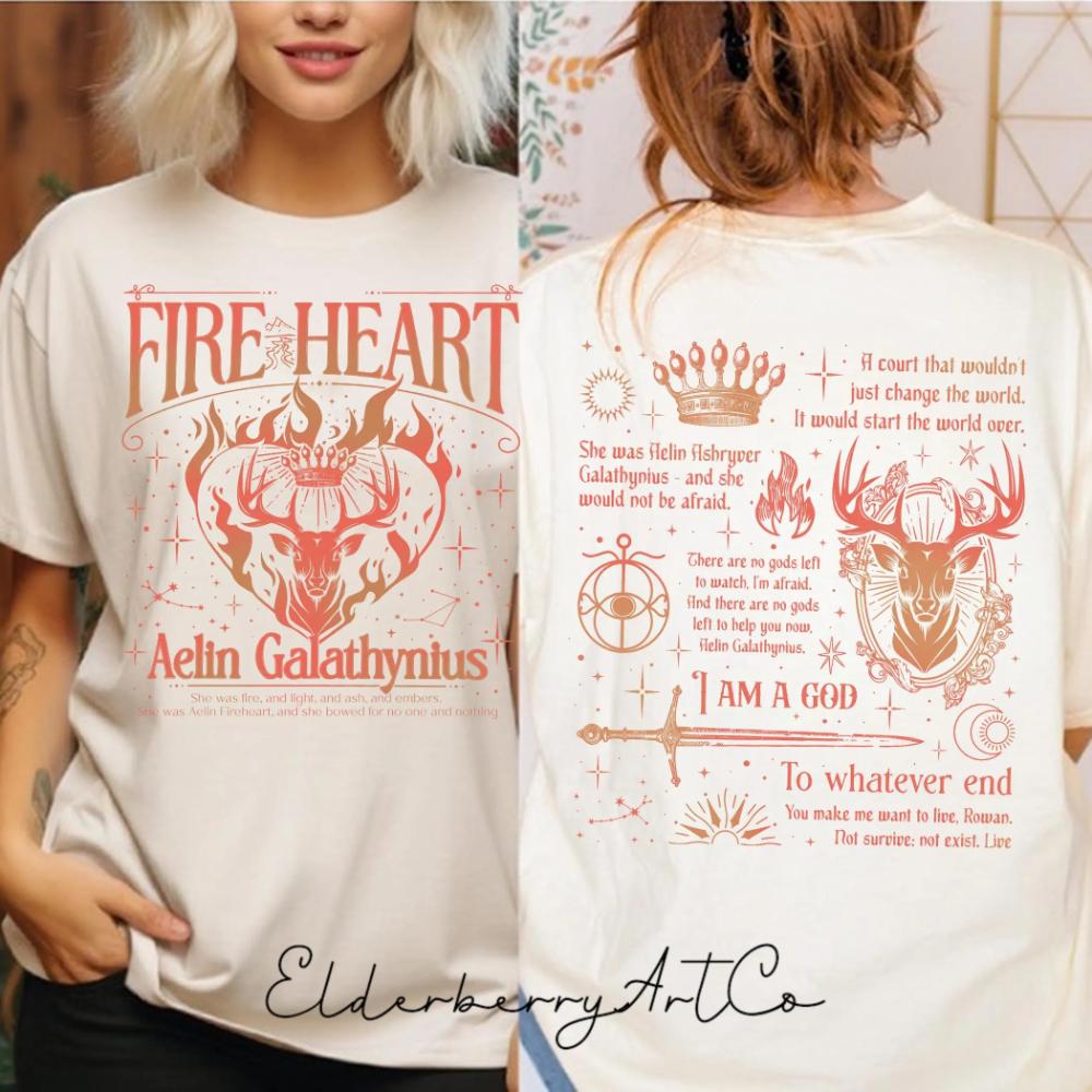 Aelin Fireheart Tee Throne of Glass Fan Shirt To Whatever End Bookish TShirt Fantasy Reader Gift Cozy Reading Outfit