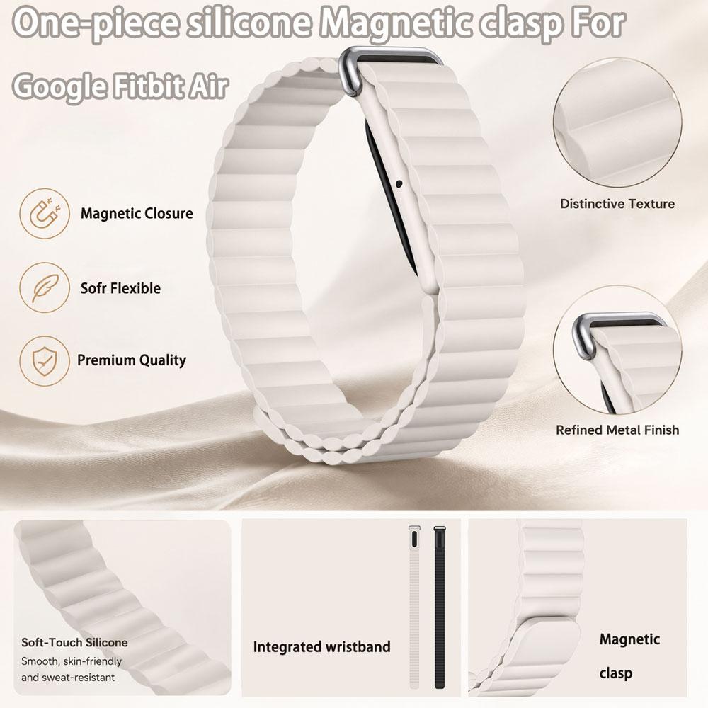Magnetic Silicone Band for Google Fitbit Air Adjustable Without Waterproof Sweatproof Sport Wrist Strap for Google Fitbit Air