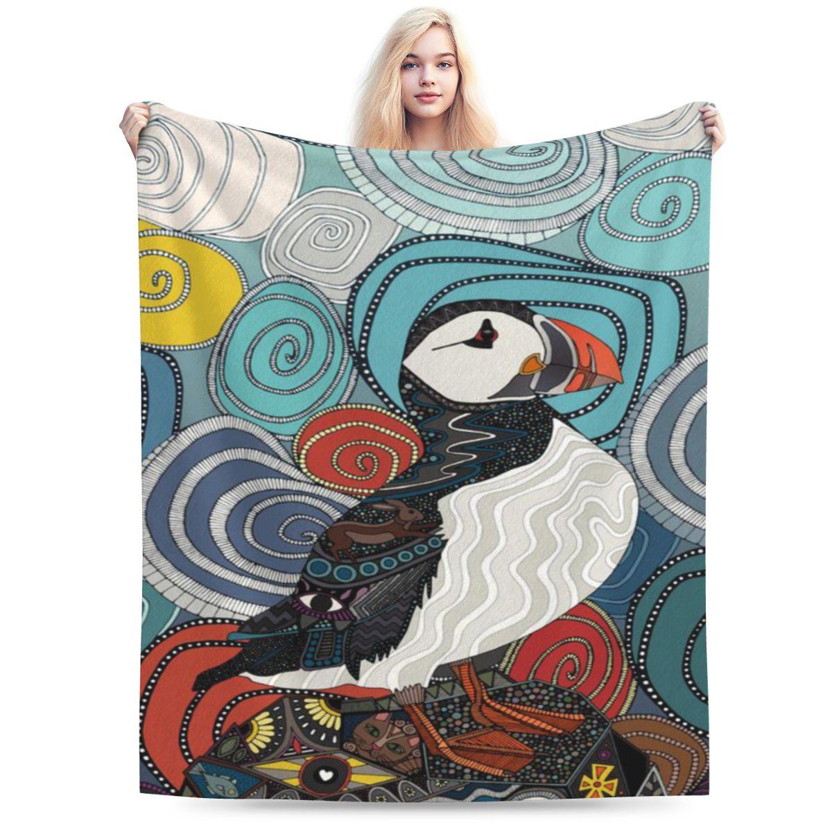 Cornwall Puffin Custom Warm Gift An UltraSoft Micro Fleece Blanket 75x100cm 30x40in