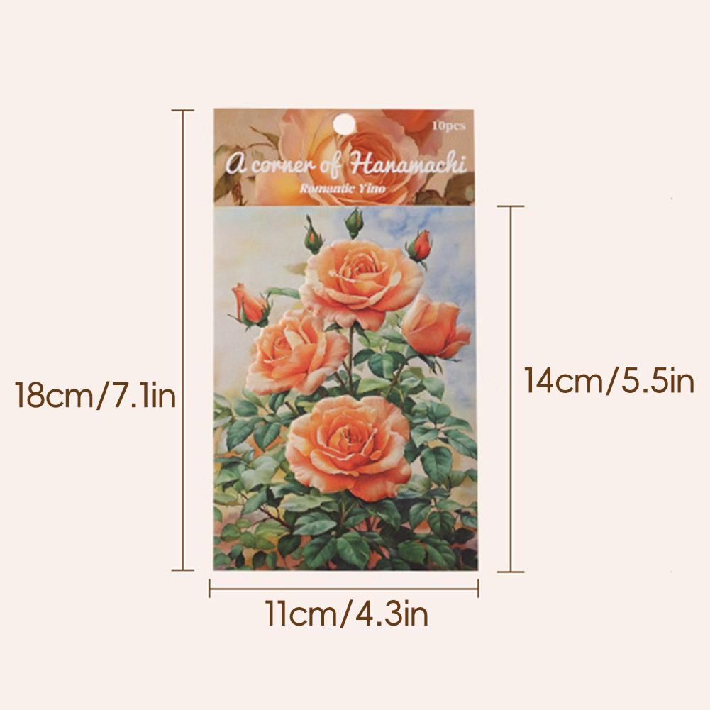 10 Packs A Corner of Flower Town Series Cute Retro Relief Decorative Paper Memo Pad Journal Scrapbooking Material Paper