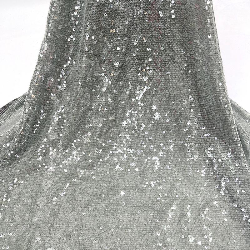 

Multi Color Shiny Full Sequin Embroidered Lace Fabric Wedding Dress Handmade DIY Sewing Material Clothing Decoration Fabric 1Yard