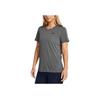 Under Armour Logo Print Casual Crew Neck Short Sleeve T-Shirt Women Tops Gray 1384231-025