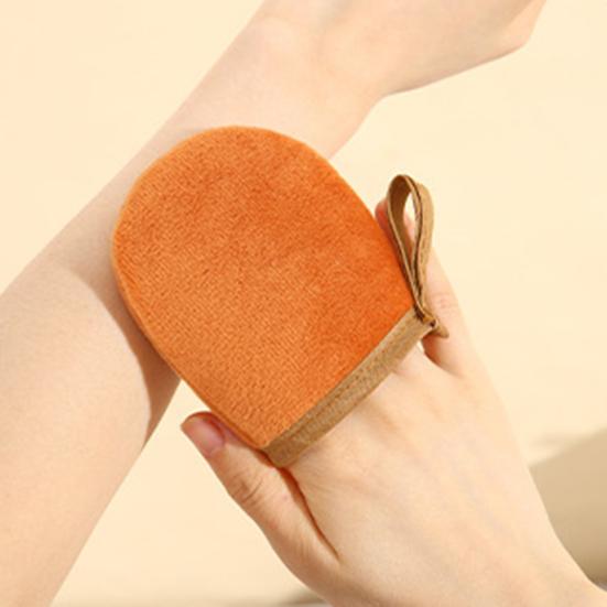 2Pcs/Set Body Lotion Gloves Self-Drying Design Non-Stick Quick-Drying Reusable Flocking Material Apply Lotion Body Care Gloves