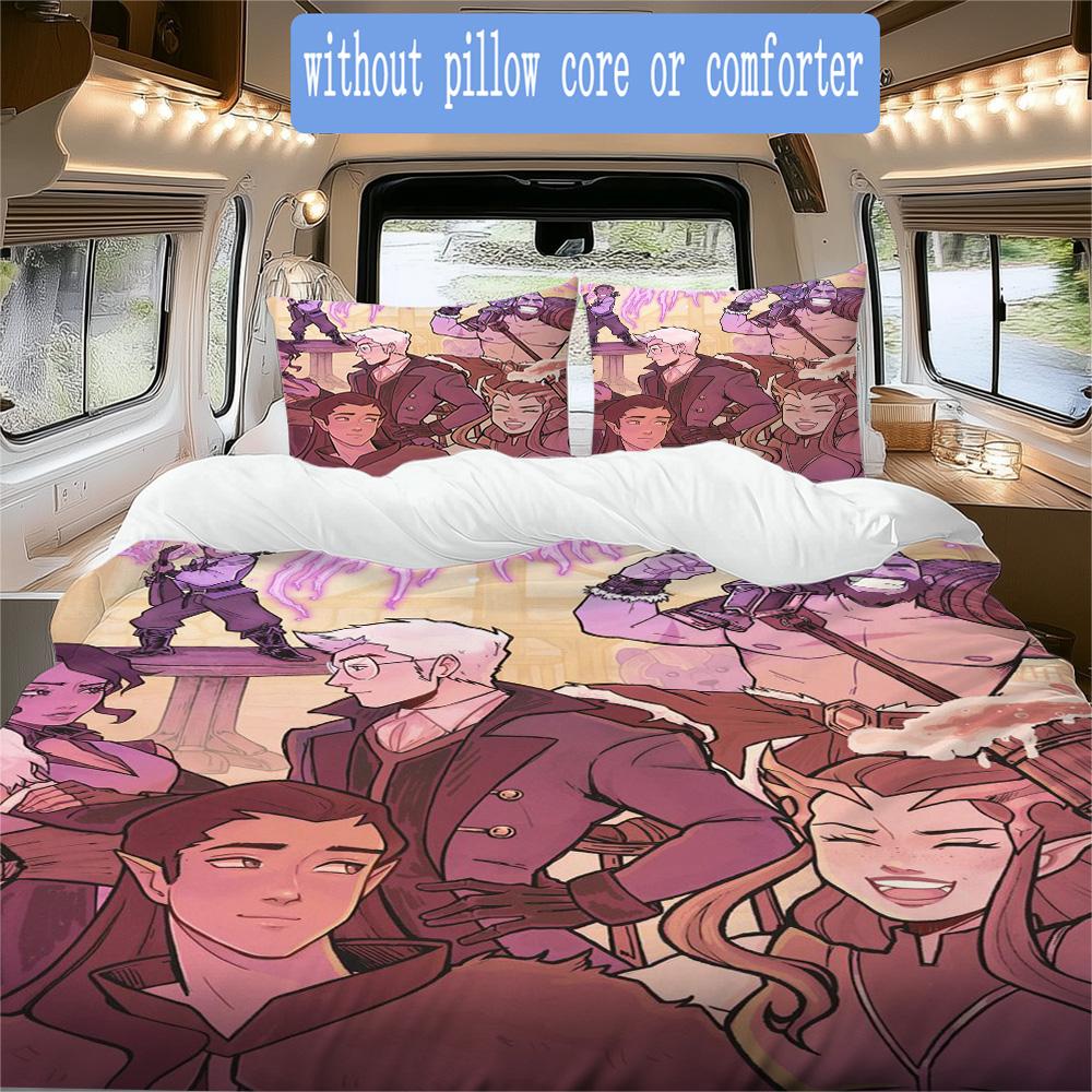 The Legend of Vox Machina Pattern Bedding,Quilt Set Quilt Cover Pillowcase Home Birthday Gift (1*duvet cover+2*pillowcase,without core)XSJT0917207