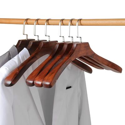 1/2 STÜCK Hochwertige Robuste Holzbügel, Retro Verdickte Kleiderbügel für Kleidung Hemden Jacken, Hochwertige Breit Schulter Anzug Organizer