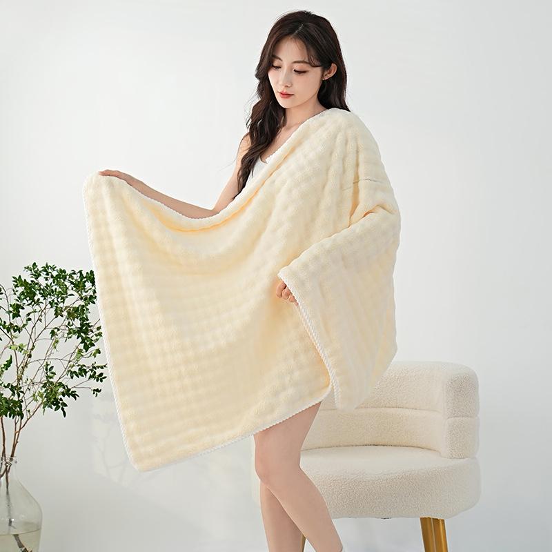 Coral Fleece Bath Towel, Thickened and Enlarged 90 * 170, Covering The Body. Adult Quick Drying and Absorbent Swimming Gift Bath Towel