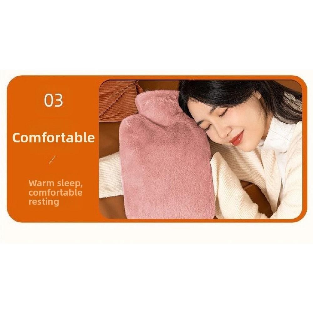 Removable Hot Water Bottles 2000ml Water-filling Bottle Soft Belly Warmer  Bed
