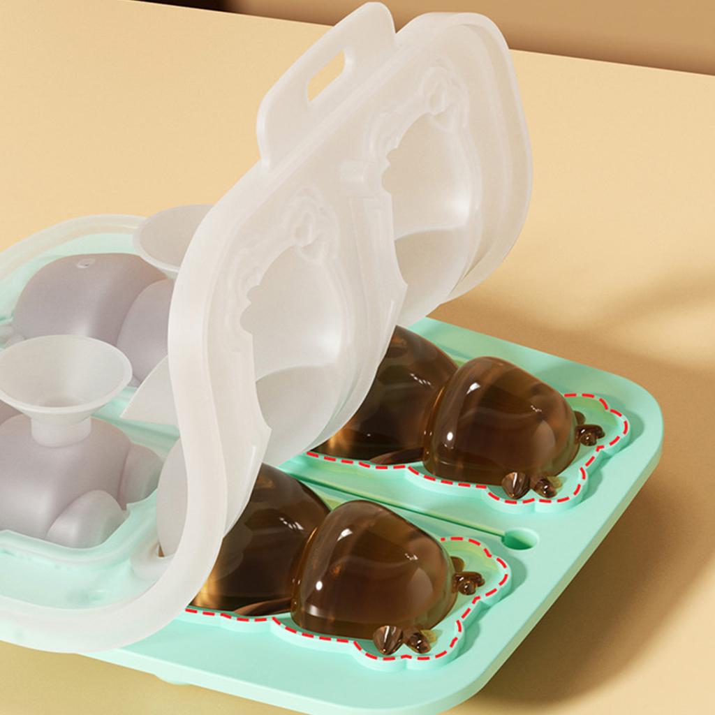 Easy Release Ice Cube Mold Little Dragon Shape Ice Cube Tray Flexible Silicone Ice Maker for Cocktails Teas Coffee