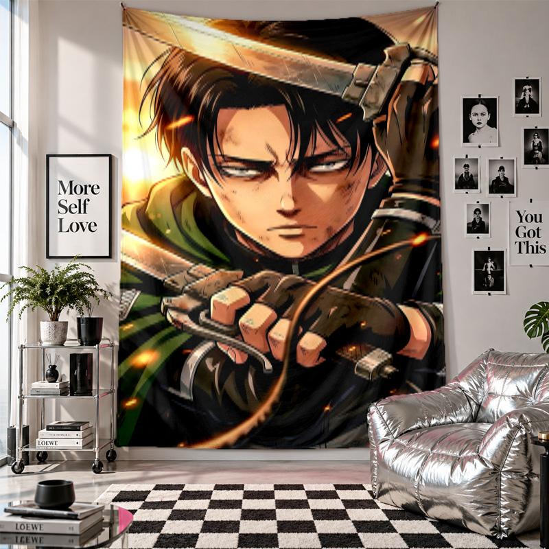 Wandbehang Attack on Titan Kunst Hängendes Tuch Dekorative Hintergrundabdeckung für Raumdekoration