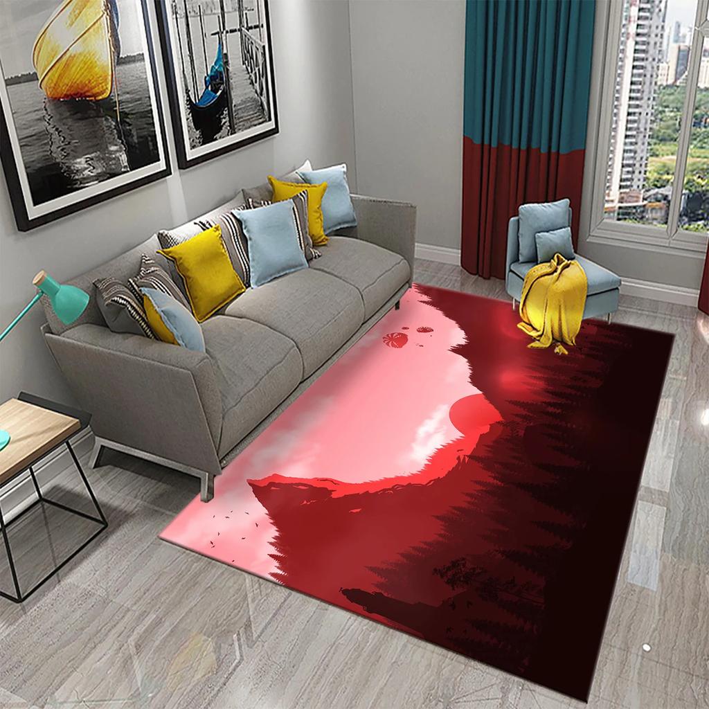 Visual Art Carpet Blue Ocean Castle Print Rug Creative Design Rectangle Area Rugs Yoga Mats Flat Mat Living Room Decor Door Mat