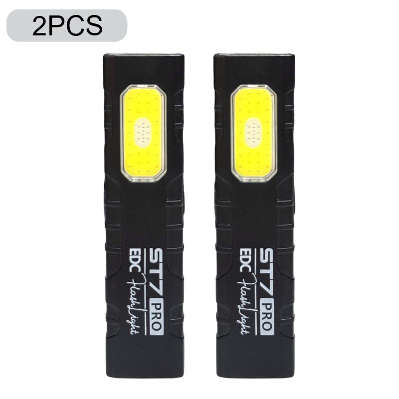 Magnetic Work Light 5 Light Modes 32g Ultra Lightweight EDC Portable Clip On ST7 PRO Flashlight for Outdoor Repair with Silicone Switch Magnetic Base