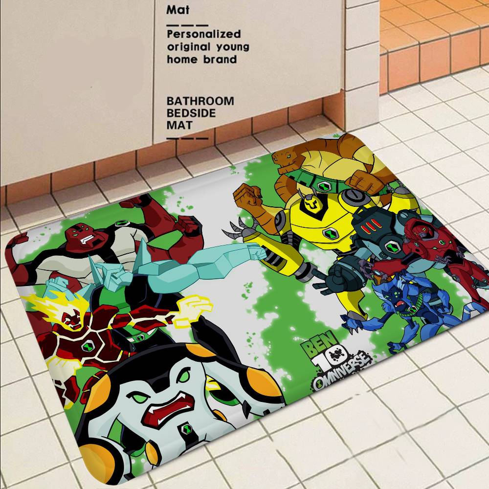 B-ben 10 Classic Animation Hallway Carpet Non-Slip Laundry Room Mat Laundry Decor Balcony Child Living Room Toilet Rug