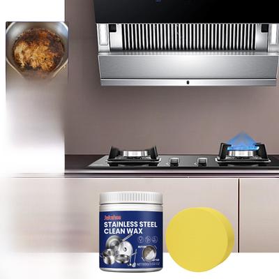 Čisticí pasta na nerezovou ocel 100 g s houbičkou Čistič kuchyňského nádobí na sporáky pro odolné skvrny a připálené zbytky Leštidlo na kov na hrnce a pánve