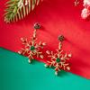 Shiny Snowflake Stud Earrings  Zircon Pearl Dangle Piercing Drop Earrings Long Tassel Earring Christmas Gifts
