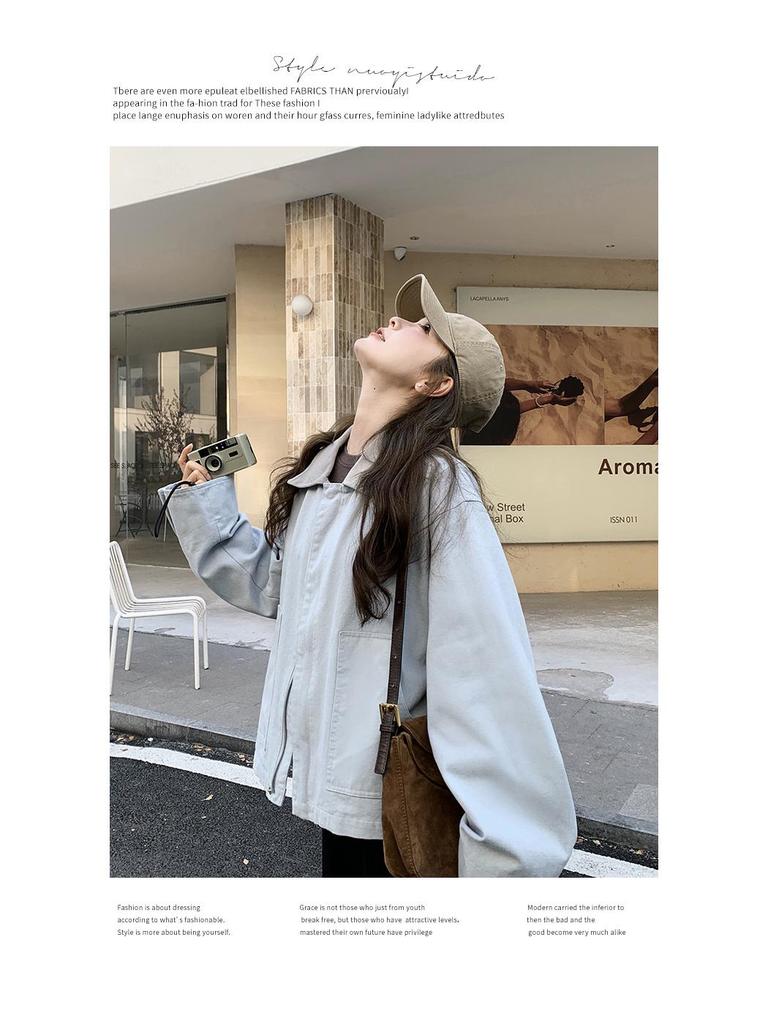 Vintage Contrast Corduroy Lapel Short Coat, 2025 Korean Style, Youthful Small Size Jacket